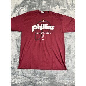 Majestic Cooperstown Collection Phillies Baseball Club T-Shirt Red Size L